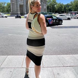 Frame Striped crochet dress